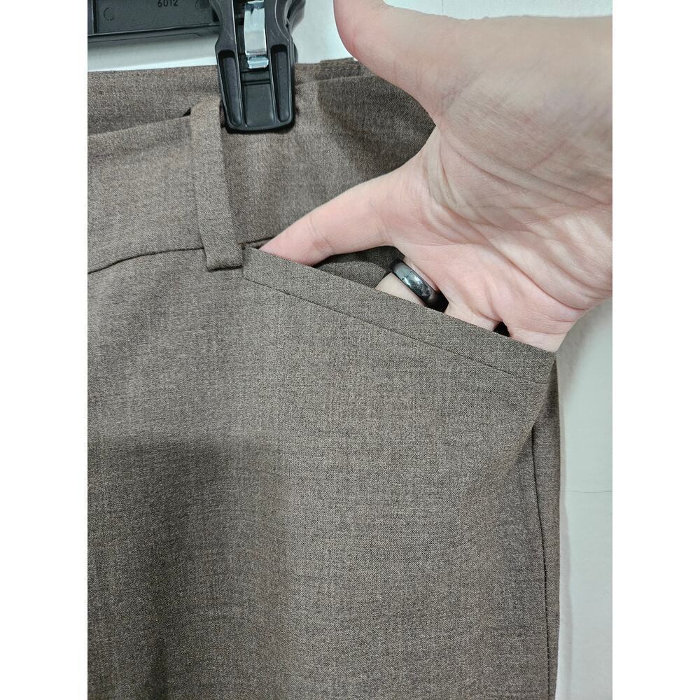 Ann Taylor Modern Fit Trouser Flare Leg Pants Brown Mid-Rise Sz 12 Large Stretch - Picture 6 of 6